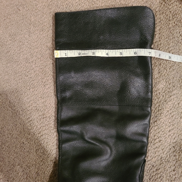 7.5 NaNa Black Leather over the knee boots - Picture 6 of 10